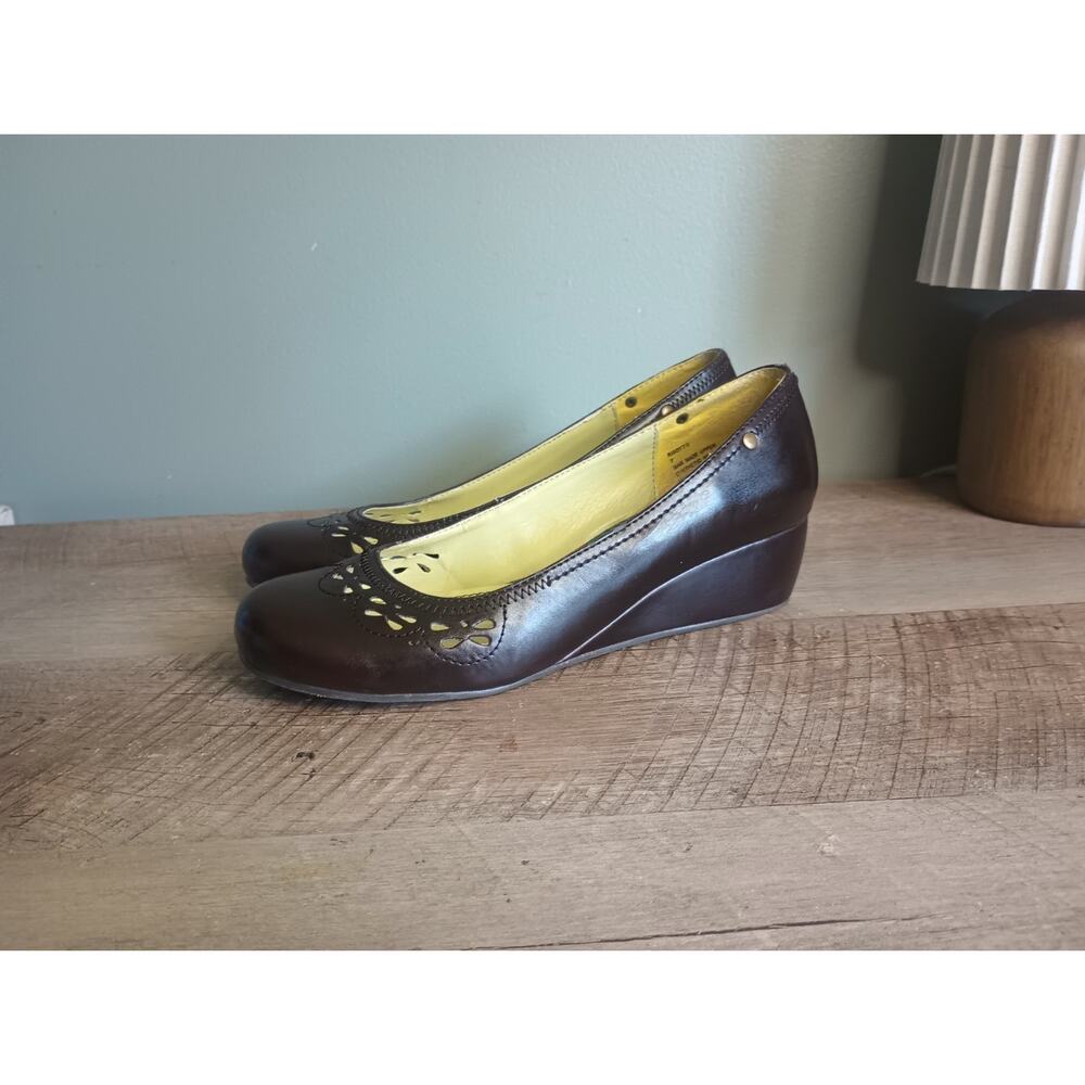Madden Girl Y2K Ballet Wedge Shoes 7 Brown Cut Out Twee Cottage Coquette Fairy - Picture 3 of 16